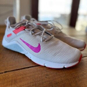 Nike Legend Essential Vast Grey Fire Pink Womens Sneakers Training Shoes Size 10